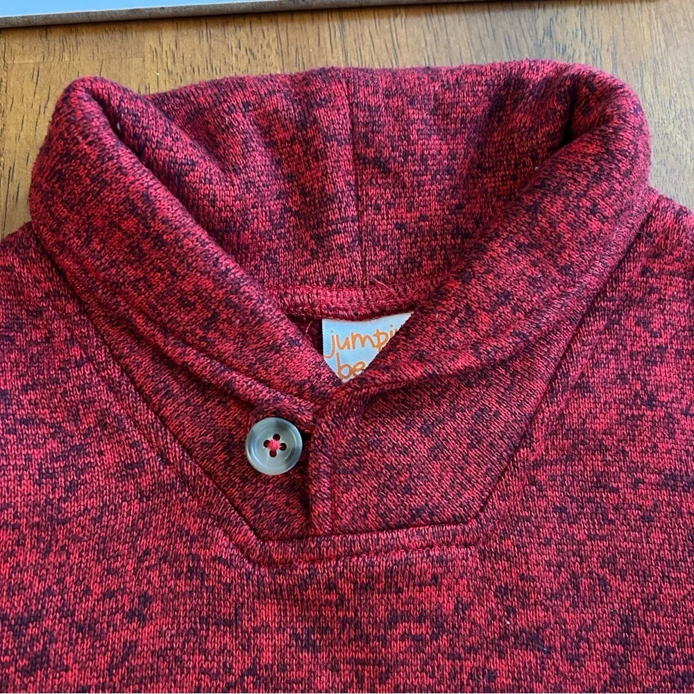 Shawl Collar Pullover Sweater | Red Marled Knit | Boys 5T | Jumping Beans